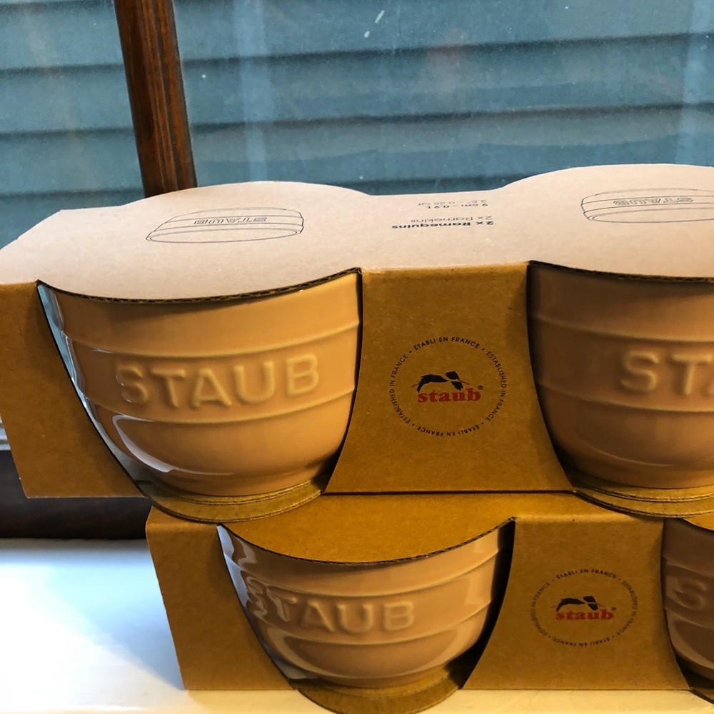 Four New Staub Ramekins Light Pink NIB 3.5 inches